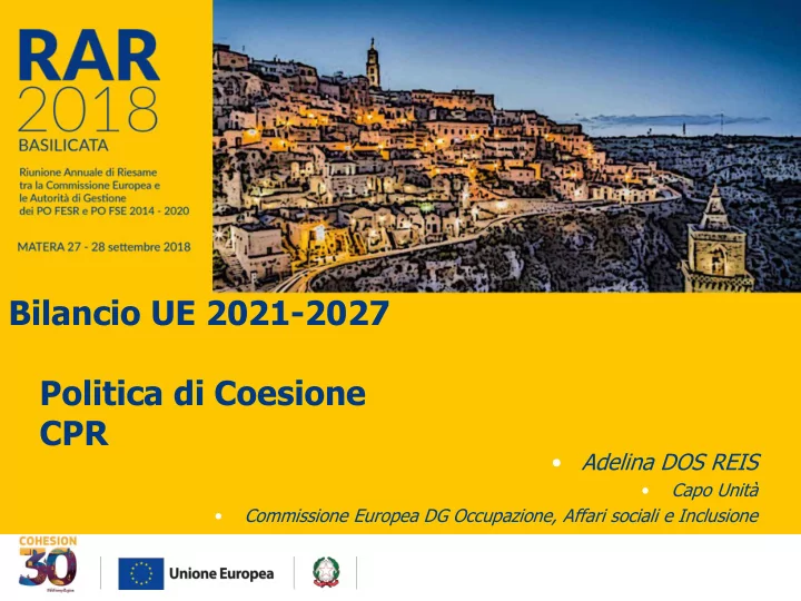 bilancio ue 2021 2027 politica di coesione cpr