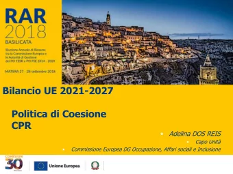 Bilancio UE 2021-2027  Politica di Coesione  CPR    Adelina DOS REIS    Capo Unit