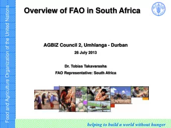 helping to build a world without hunger  Food and Agriculture Organization of the United Nations