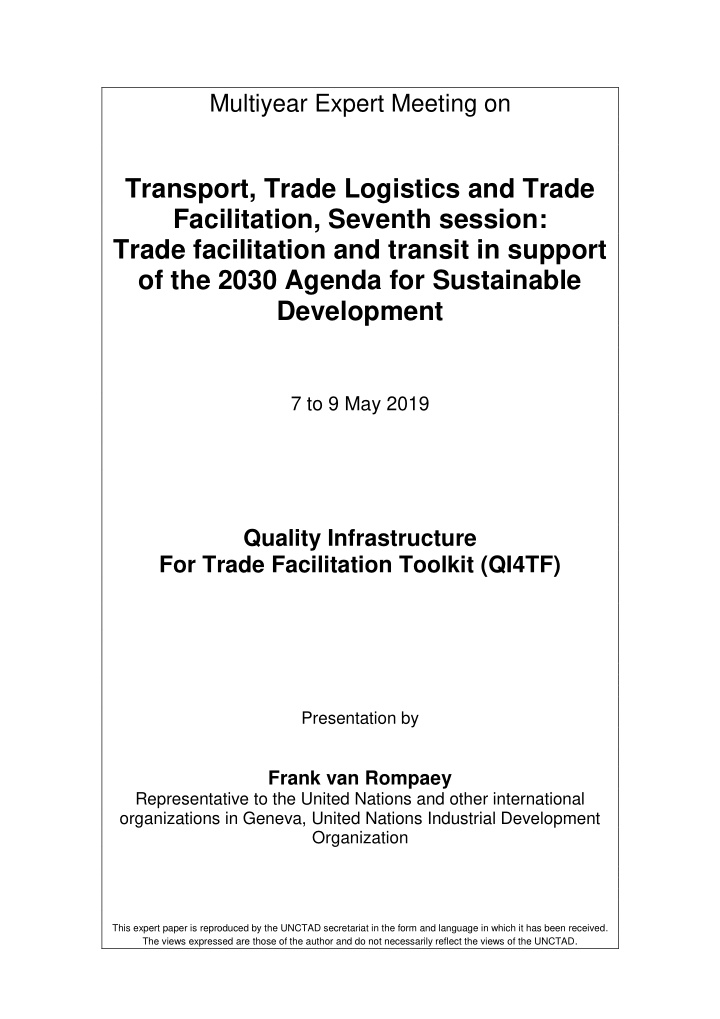 transport trade logistics and trade facilitation seventh