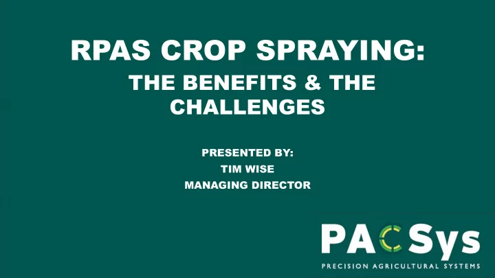 rpas crop spraying