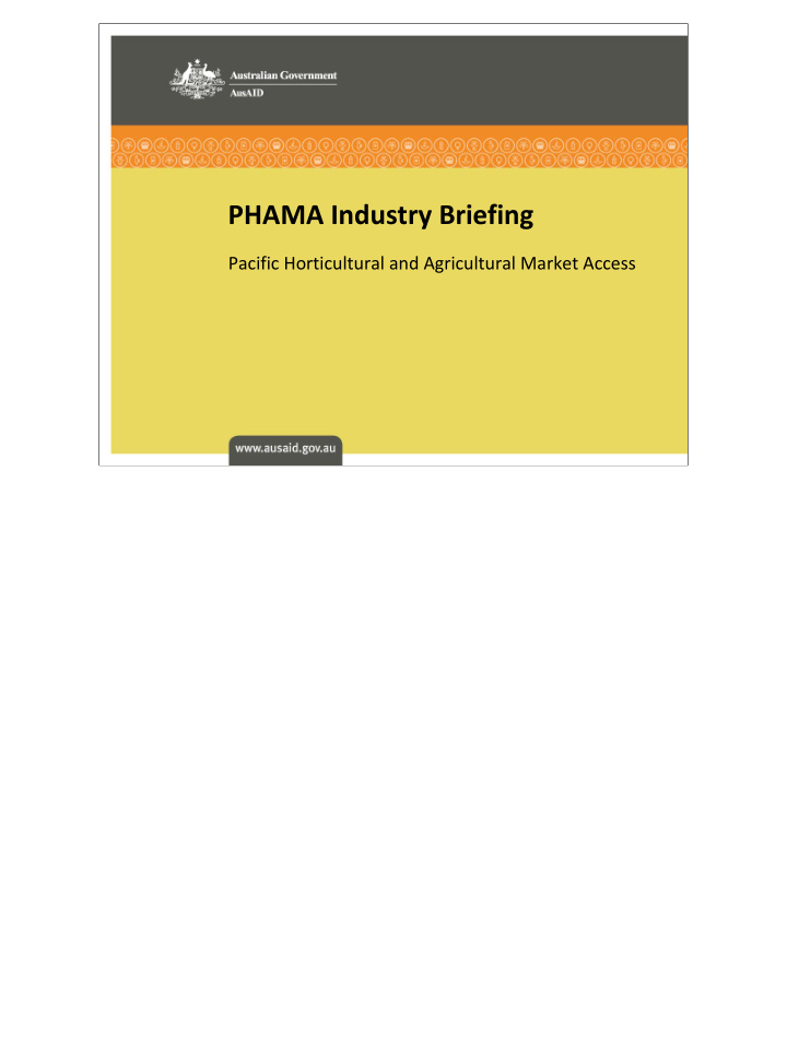 phama industry briefing