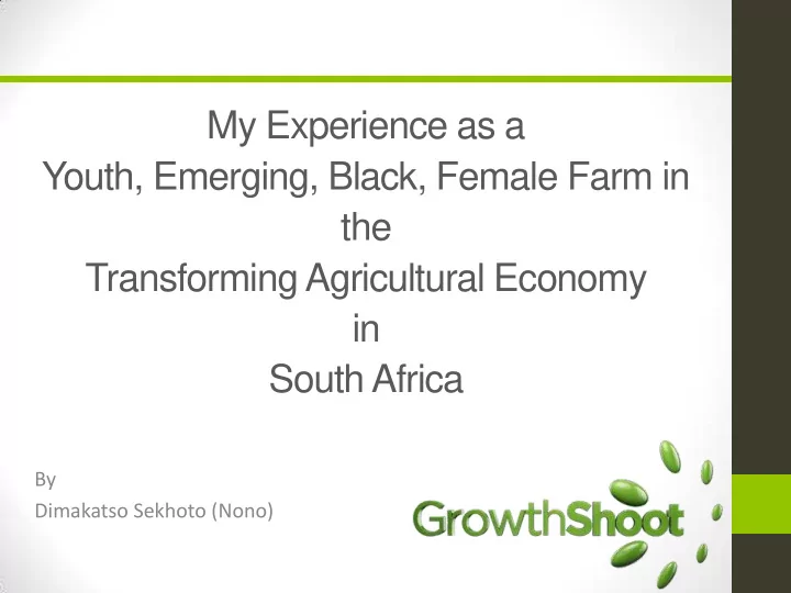 transforming agricultural economy