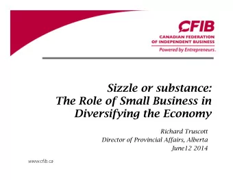 Sizzle or substance:  Sizzle or substance:  The Role of Small Business in  Diversifying the Economy