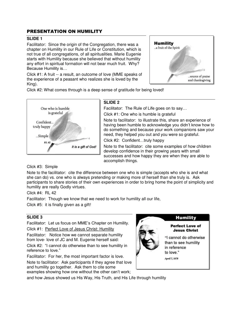 presentation on humility