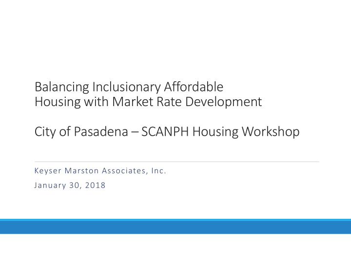 balancing inclusionary affordable housing with market