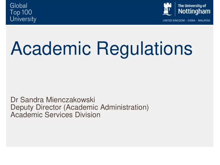 academic regulations
