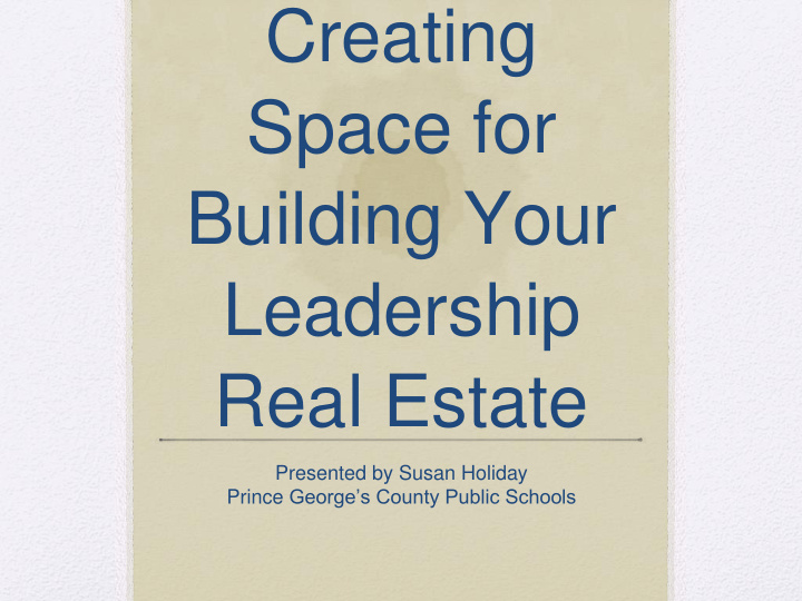 space for building your leadership