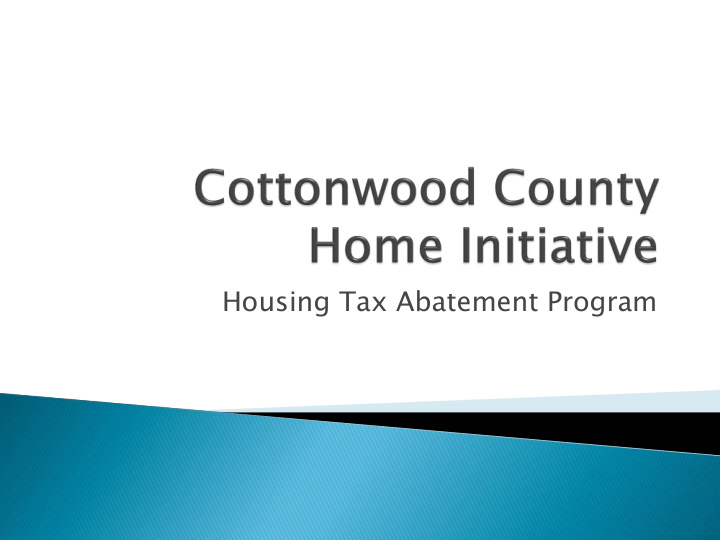 housing tax abatement program