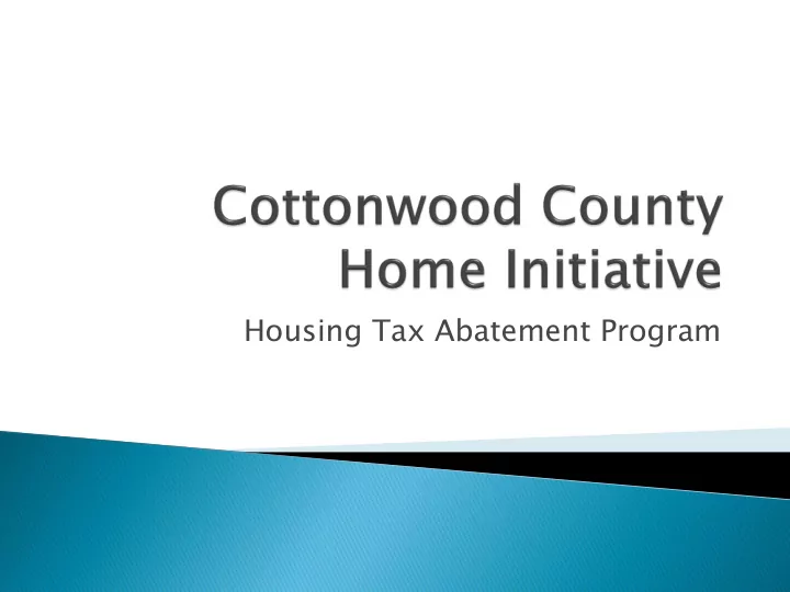 housing tax abatement program