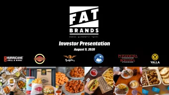 Investor Presentation  August 9, 2020  LEGAL DISCLAIMER  The information in this presentation is