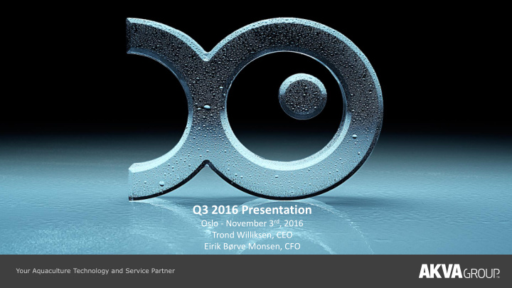 q3 2016 presentation