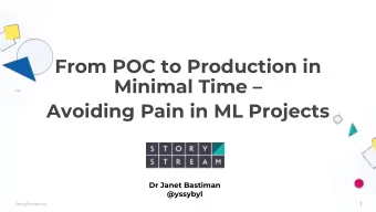 Minimal Time   Avoiding Pain in ML Projects  Dr Janet Bastiman  @yssybyl  1  StoryStream.ai