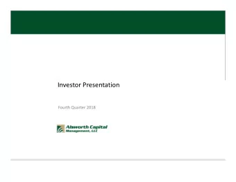 Investor Presentation  Fourth Quarter 2018  Market Review  Bonds  Stocks  Alternatives  1.6%  4.0%