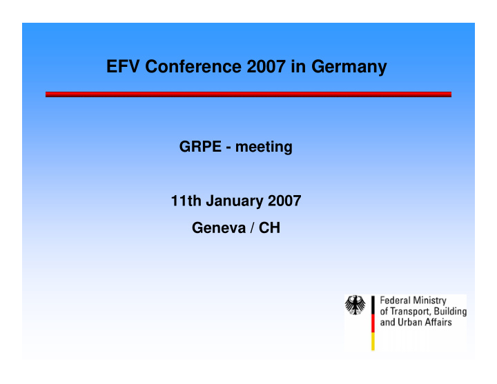 efv conference 2007 in germany