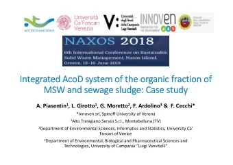 In  Integrated ed Ac  AcoD  oD system em of of the the or  organic nic fr  fractio tion of of MSW