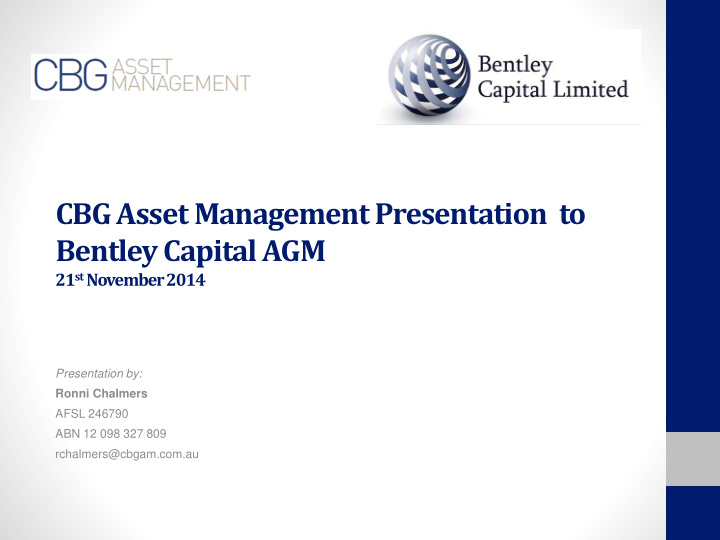 cbg asset management presentation to