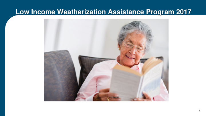 low income weatherization assistance program 2017