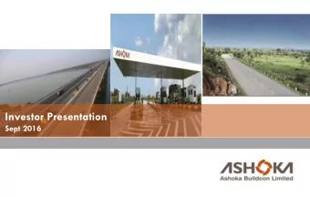 Investor Presentation  Sept 2016  Disclaimer  This presentation and the accompanying slides (the