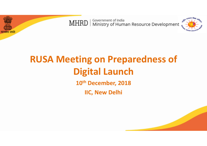 rusa meeting on preparedness of digital launch