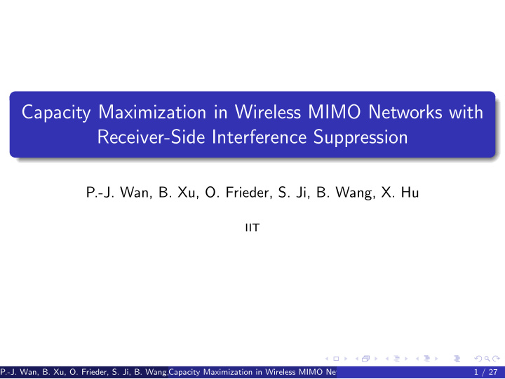 capacity maximization in wireless mimo networks with