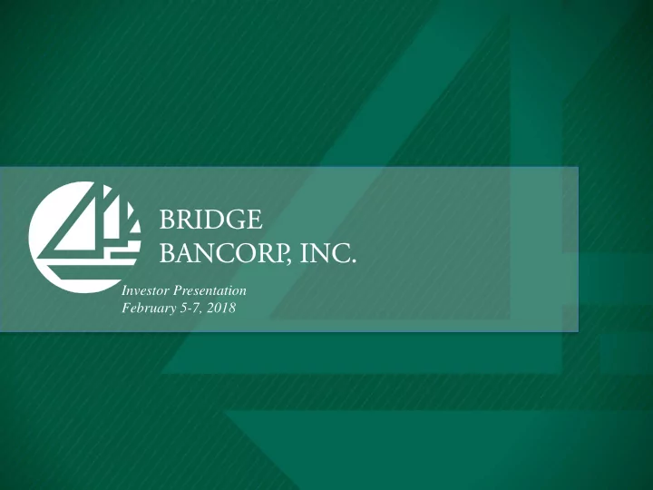 investor presentation february 5 7 2018 forward looking
