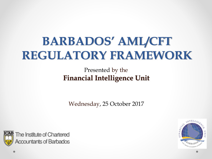 barbados aml cft regulatory framework