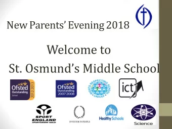 Welcome to St. Osmunds Middle School St.Osmunds is a school built upon the  Christian values