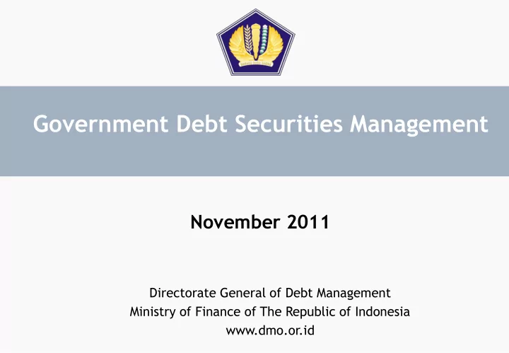 government debt securities management