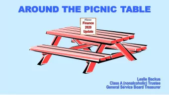 AR  AROUND  OUND THE PICNIC  THE PICNIC TABLE  ABLE  Finance  2020  Update  Leslie Backus  Class A