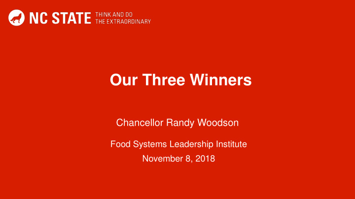 our three winners