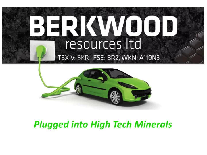 plugged into high tech minerals forward looking statements