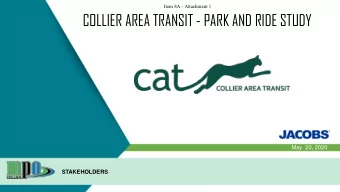 COLLIER AREA TRANSIT - PARK AND RIDE STUDY  May  20, 2020  STAKEHOLDERS  Overview  Population