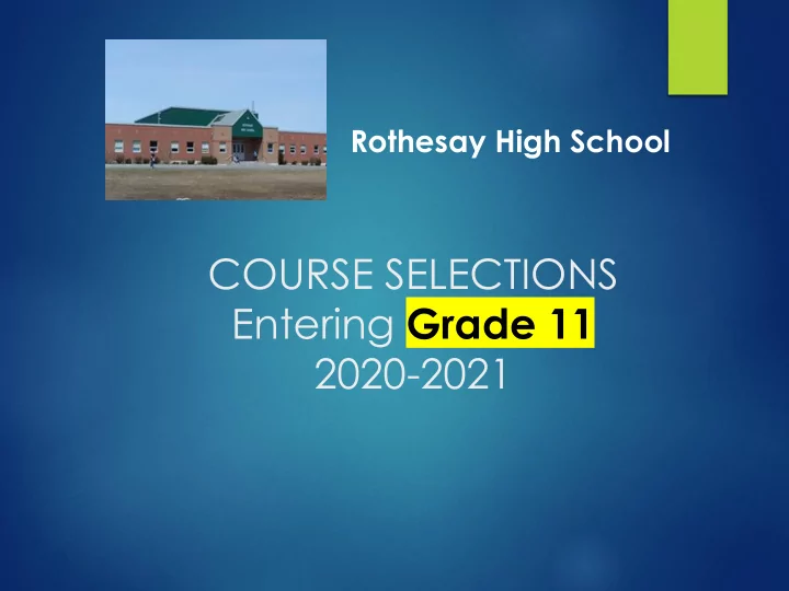 entering grade 11