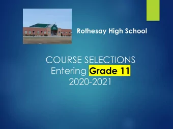 Entering Grade 11  2020-2021  Education Planning Chart  EDUCATION PLANNING CHART  Rothesay High