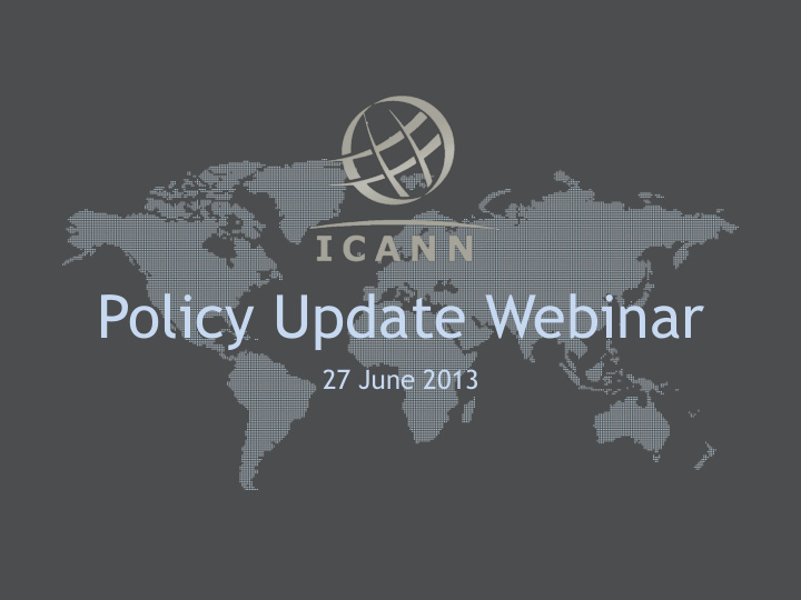 policy update webinar