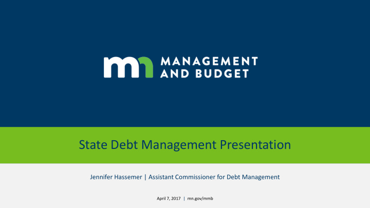 state debt management presentation