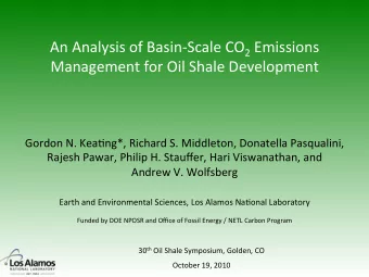 An  Analysis  of  Basin-Scale  CO 2 Emissions    Management  for  Oil