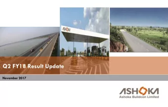 Q2 FY18 Result Update  November 2017  Disclaimer  This presentation and the accompanying slides