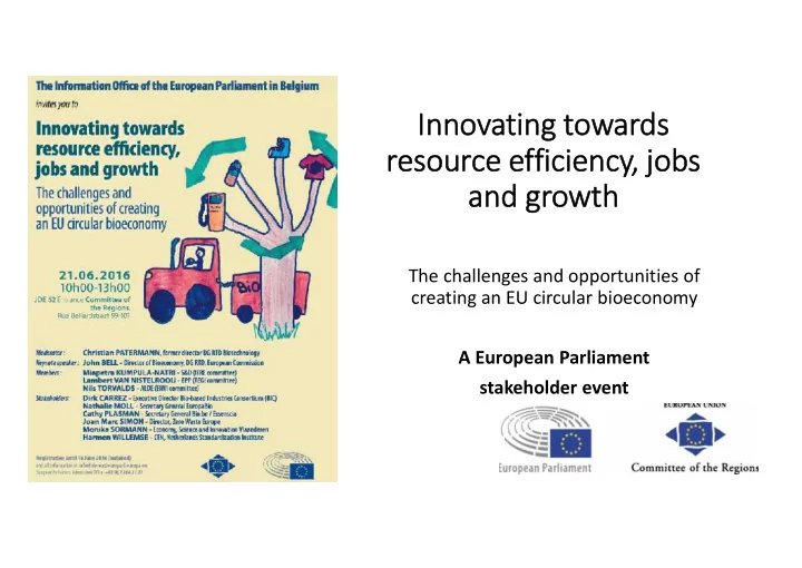 innovating towards resource efficiency jobs and growth