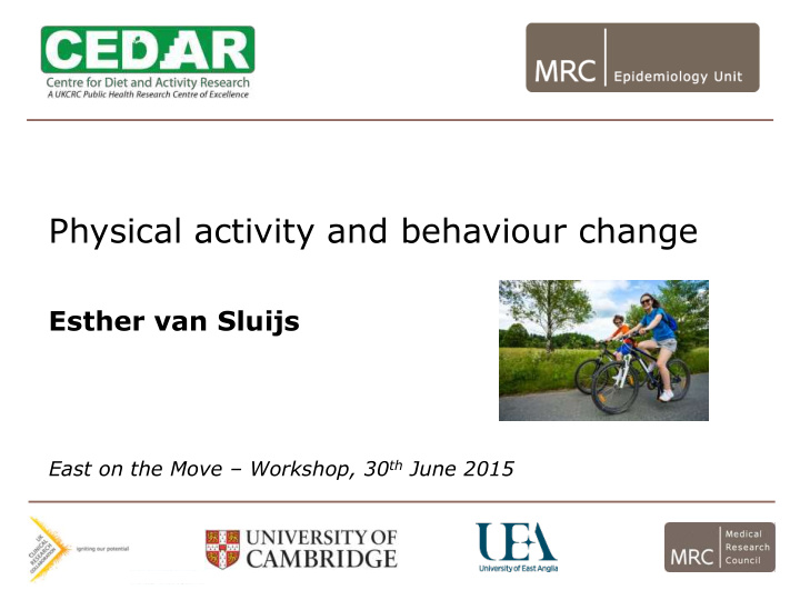 physical activity and behaviour change