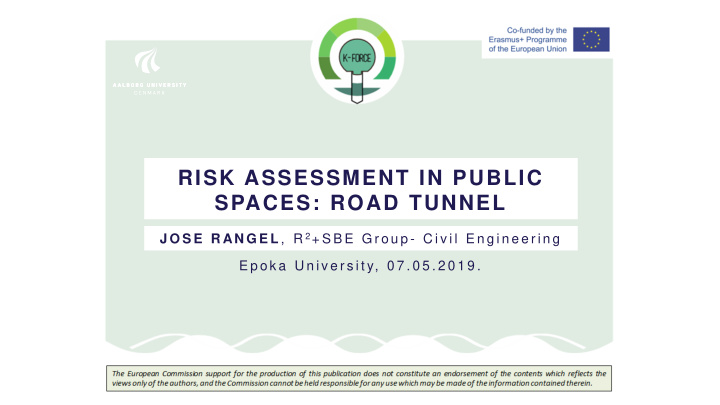 risk assessment in public spaces road tunnel