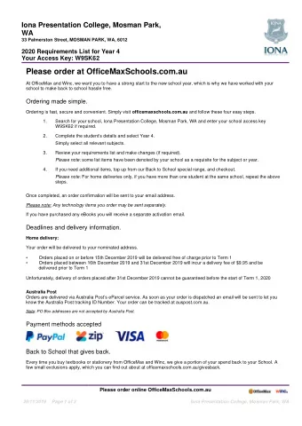 Please order at OfficeMaxSchools.com.au  At OfficeMax and Winc, we want you to have a strong start