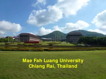 Mae Fah Luang University  Chiang Rai, Thailand
