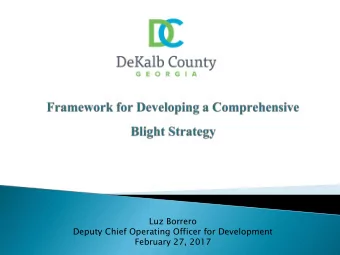 Luz Borrero  Deputy Chief Operating Officer for Development  February 27, 2017  Cause  ses  s of