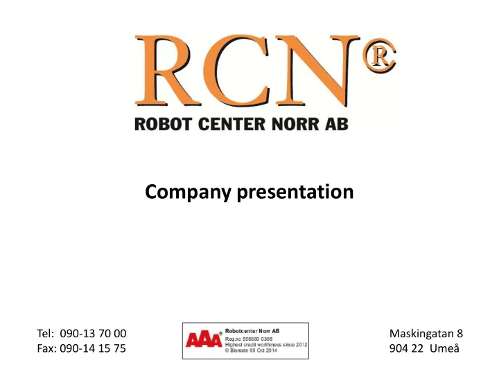 company presentation