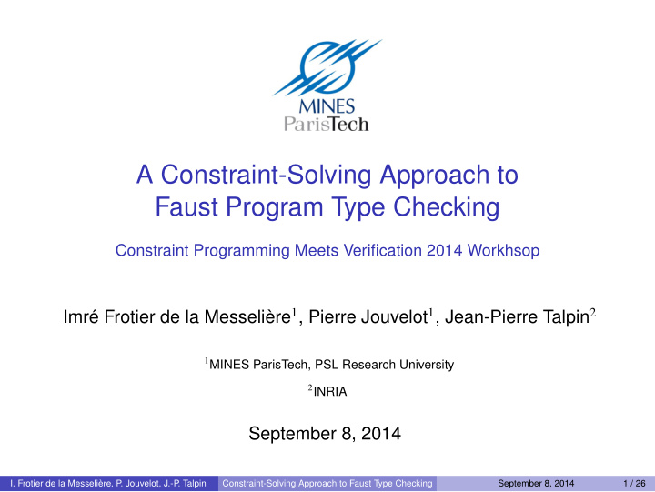 a constraint solving approach to faust program type