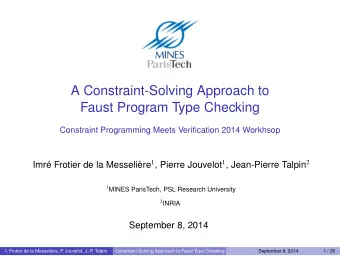 A Constraint-Solving Approach to  Faust Program Type Checking  Constraint Programming Meets