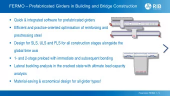 Quick &amp; integrated software for prefabricated girders  Efficient and practice-oriented
