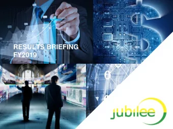 RESULTS BRIEFING  FY2019  1  Disclaimer  This presentation may contain forward-looking statements